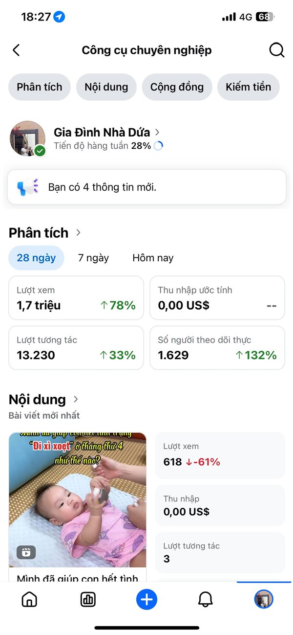 Số liệu Fanpage 1